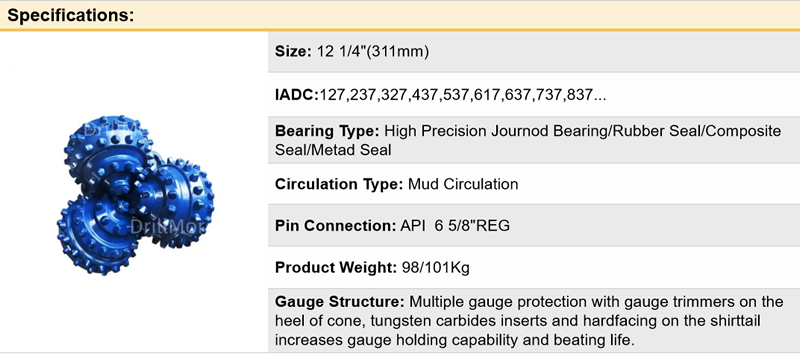 State-of-the-Art 12 1/4”Tricone Bit
