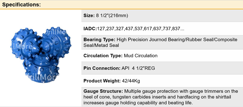 8.5inchTricone Bit With Same quality as Baker Hughes